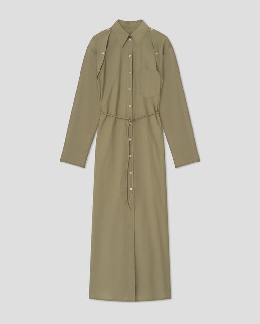 Erisha Maxi shirt dress - Moss | Nanushka