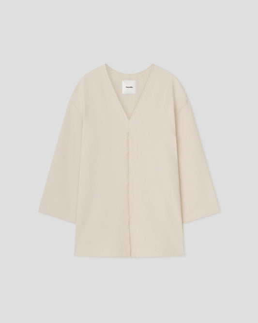 Isabelle V-Neck mini dress - Creme | Nanushka