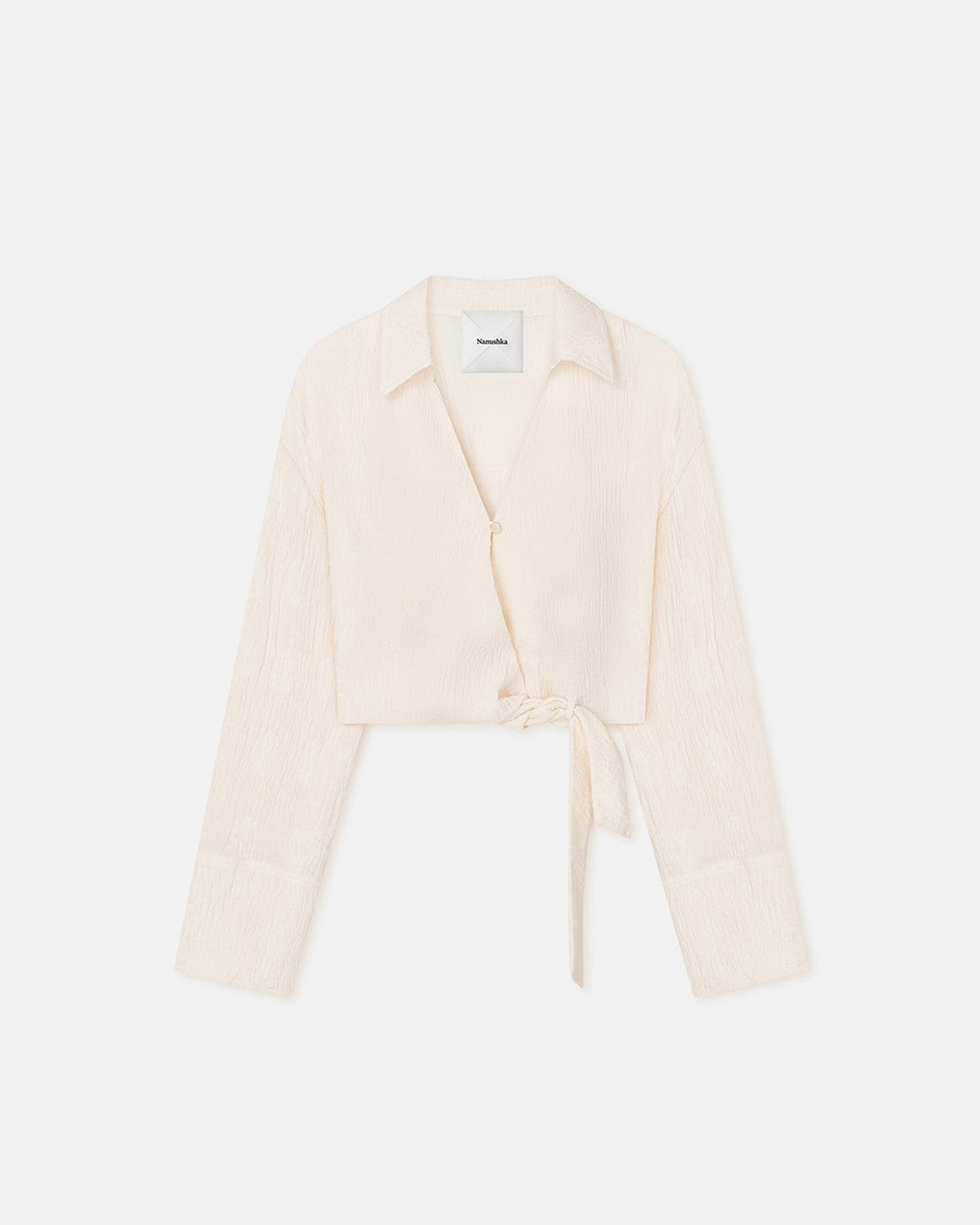 Enola Seersucker Gauze Shirt - White | Nanushka