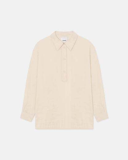 Linka Glass Poplin Shirt - Oat | Nanushka