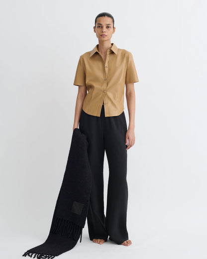 Clare Okobor™Alt-Leather Shirt - Oak | Nanushka