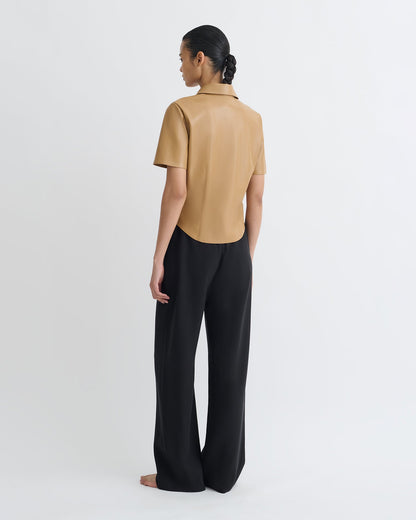 Clare Okobor™Alt-Leather Shirt - Oak | Nanushka