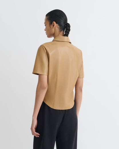 Clare Okobor™Alt-Leather Shirt - Oak | Nanushka