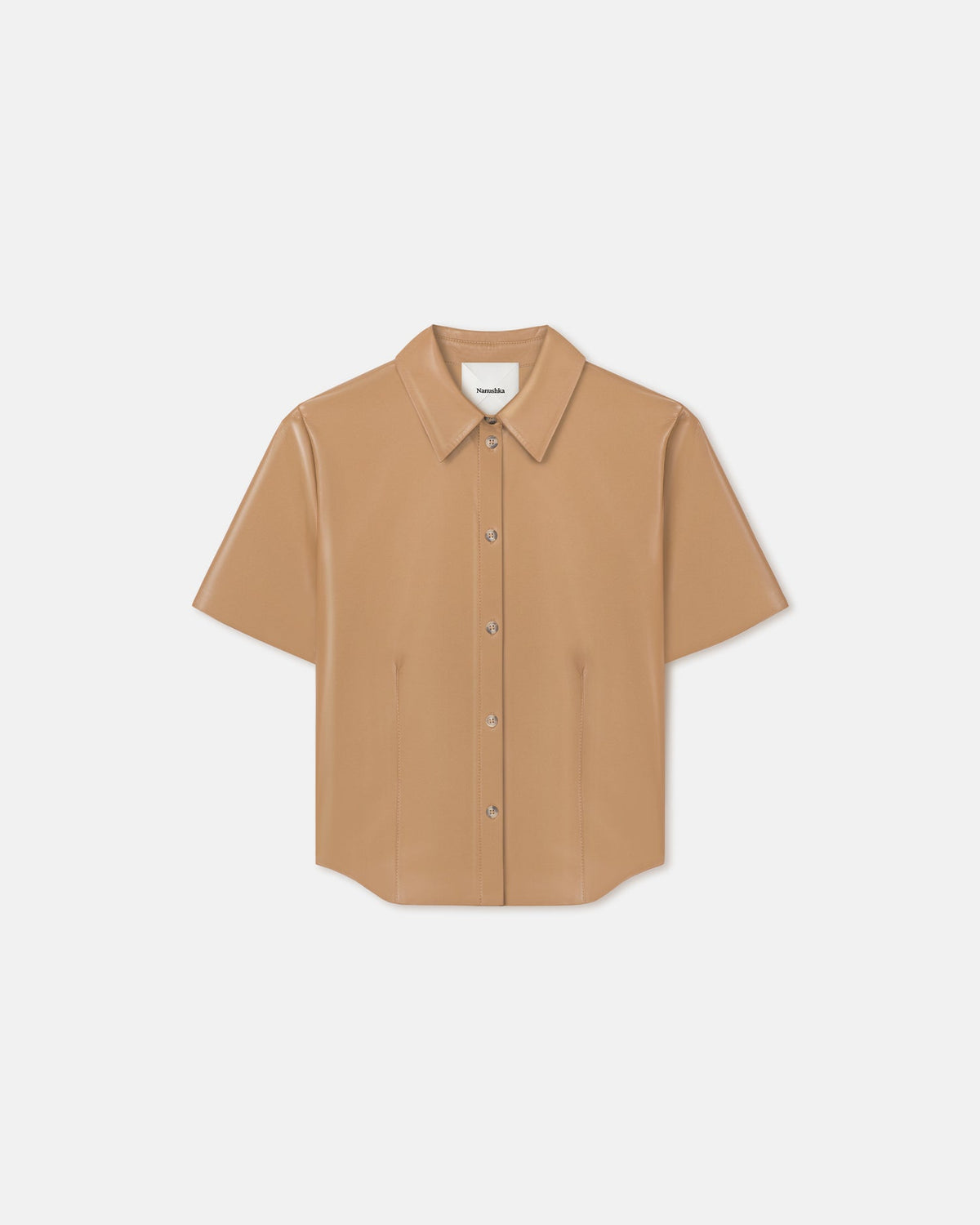 Clare Okobor™Alt-Leather Shirt - Oak | Nanushka