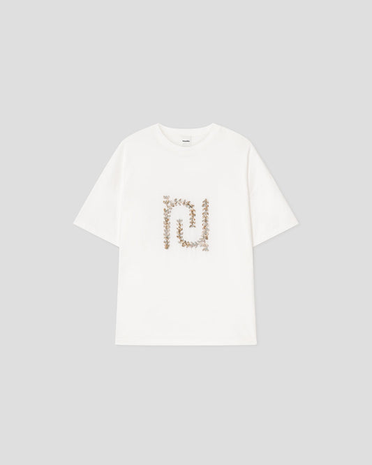 Wren Embroidered T-shirt - Off White/Paisley | Nanushka
