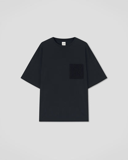 Wren Origami Crochet T-shirt - Black | Nanushka