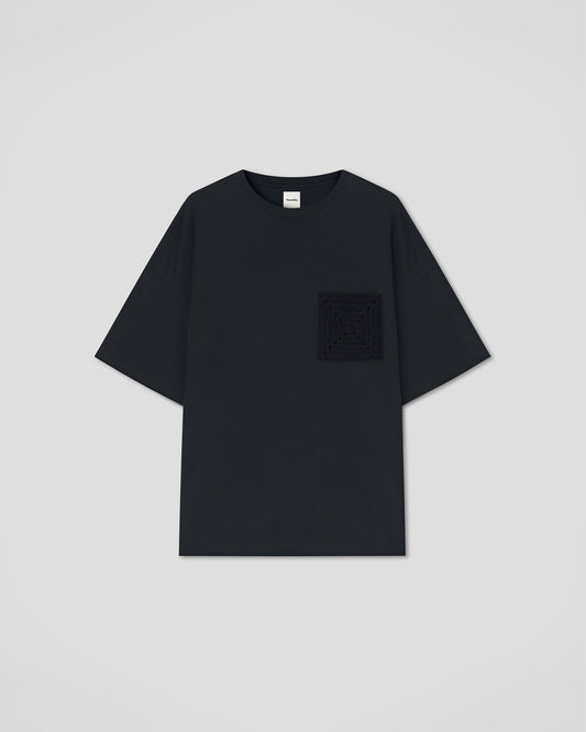 Wren Origami Crochet T-shirt - Black | Nanushka