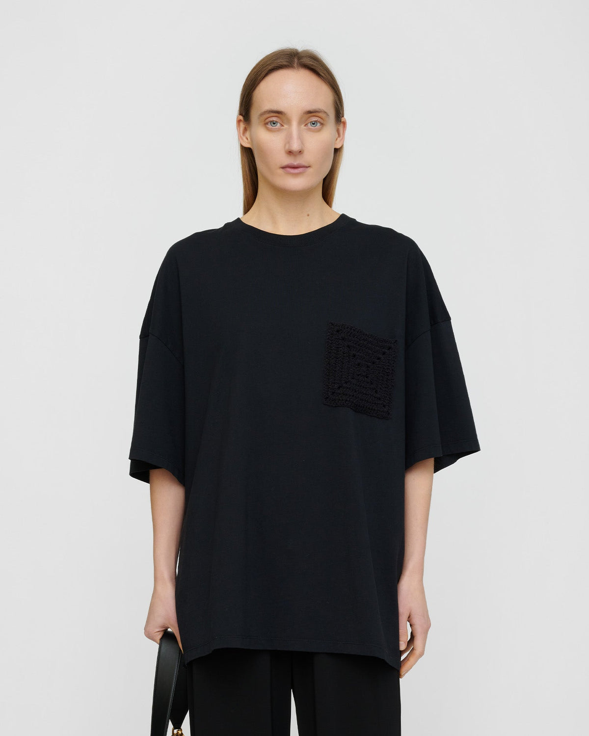 Wren Origami Crochet T-shirt - Black | Nanushka