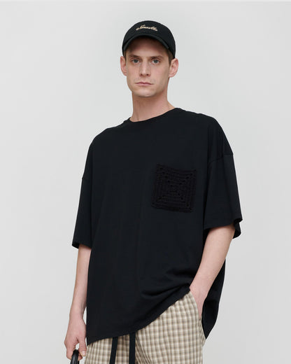 Wren Origami Crochet T-shirt - Black | Nanushka