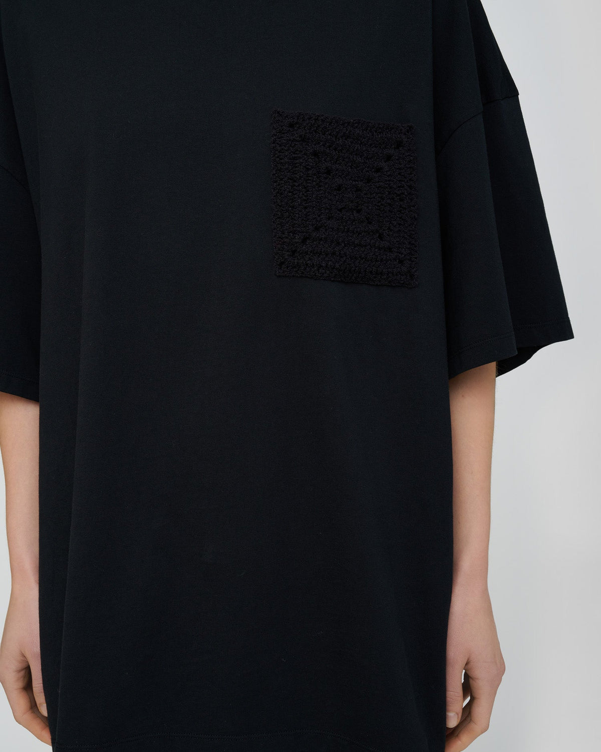 Wren Origami Crochet T-shirt - Black | Nanushka