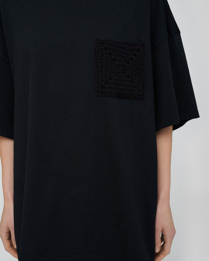 Wren Origami Crochet T-shirt - Black | Nanushka