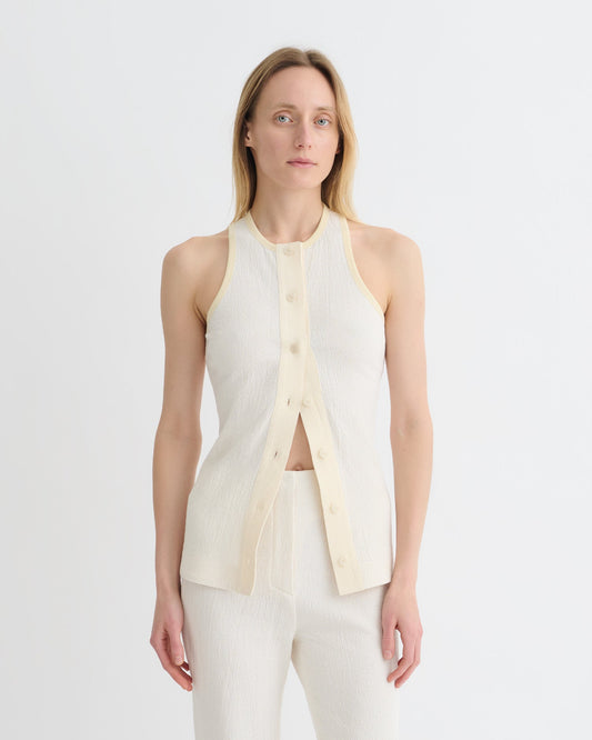 Arne Crepe Top - Creme | Nanushka