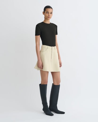 Sabelle Cropped Mesh Jersey T-Shirt - Antracite/Black | Nanushka