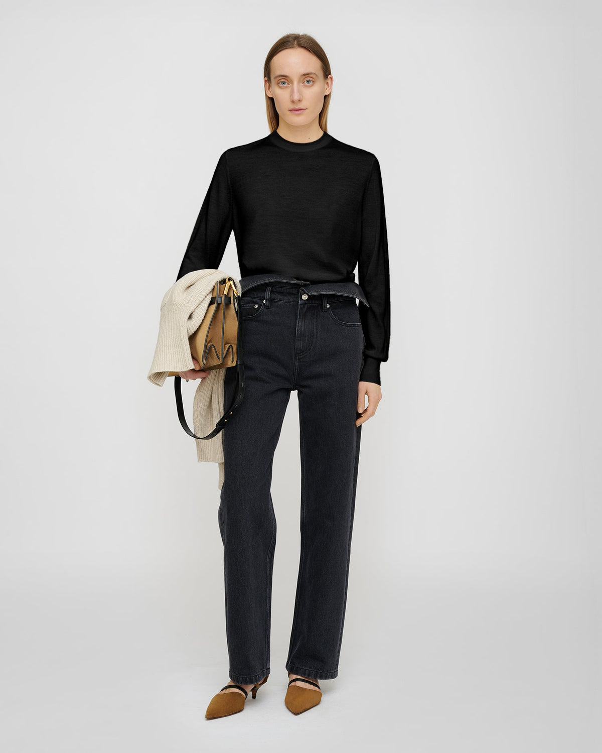 Nadra Fine merino sweater - Black | Nanushka