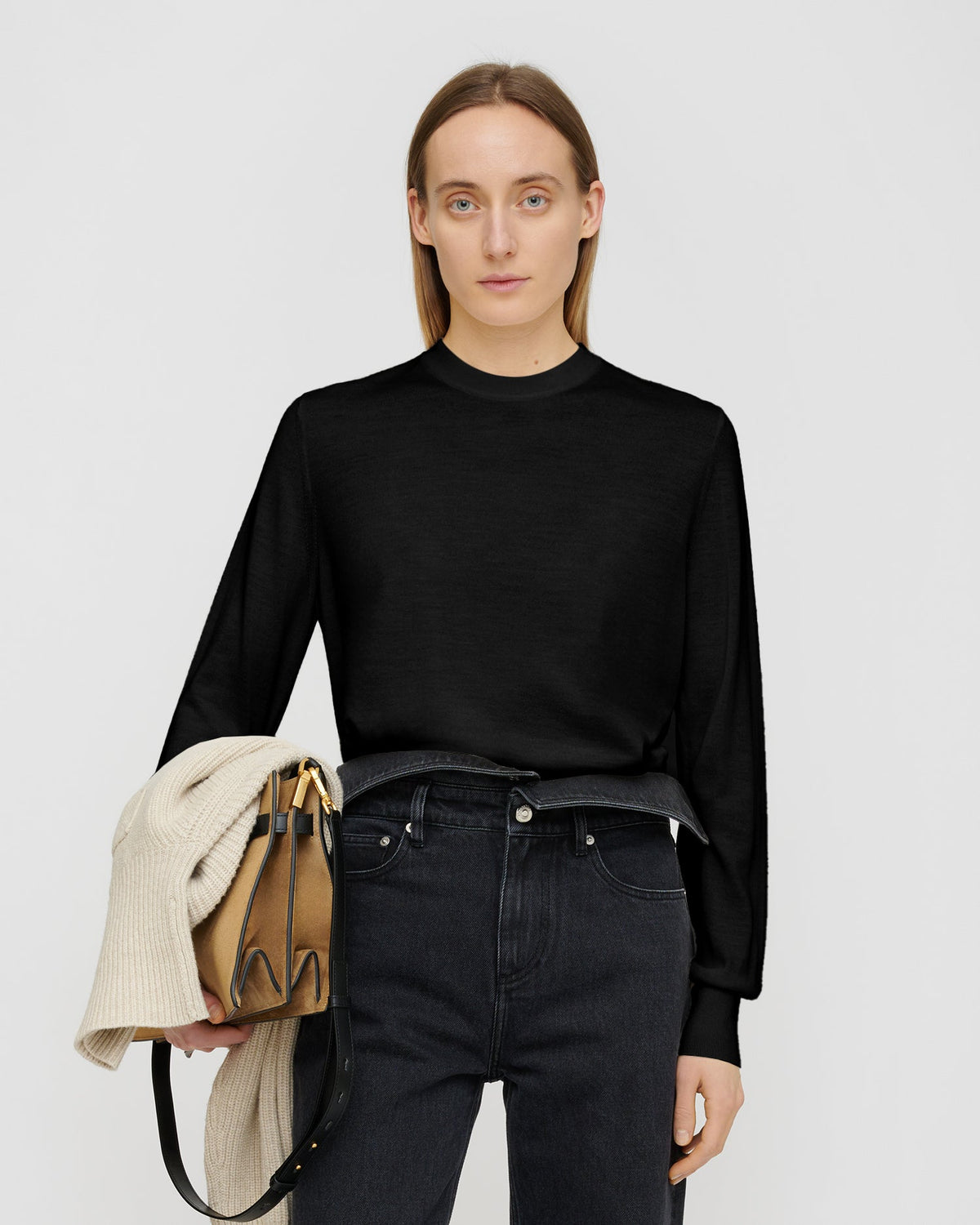 Nadra Fine merino sweater - Black | Nanushka