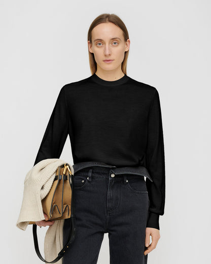 Nadra Fine merino sweater - Black | Nanushka
