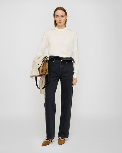 Nadra Fine merino sweater - Creme | Nanushka