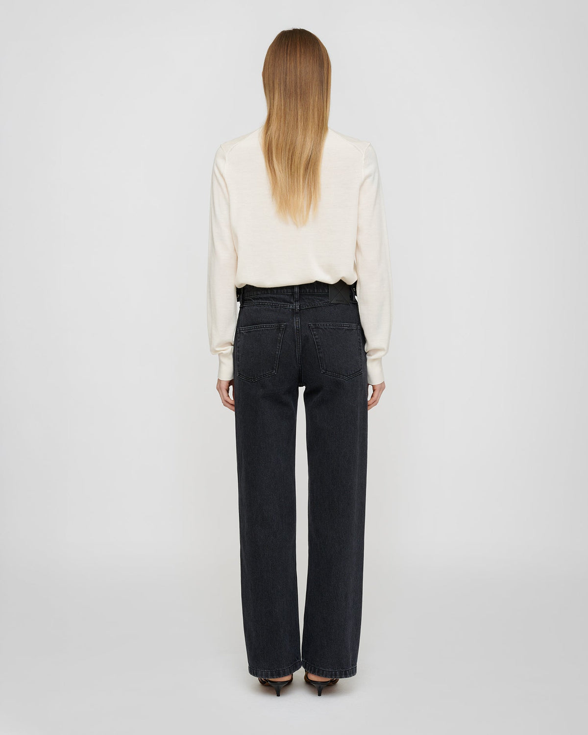 Nadra Fine merino sweater - Creme | Nanushka