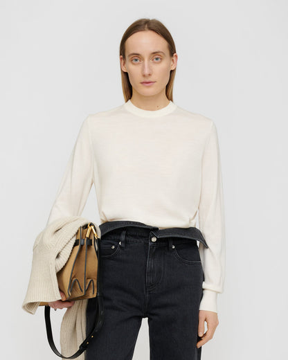 Nadra Fine merino sweater - Creme | Nanushka