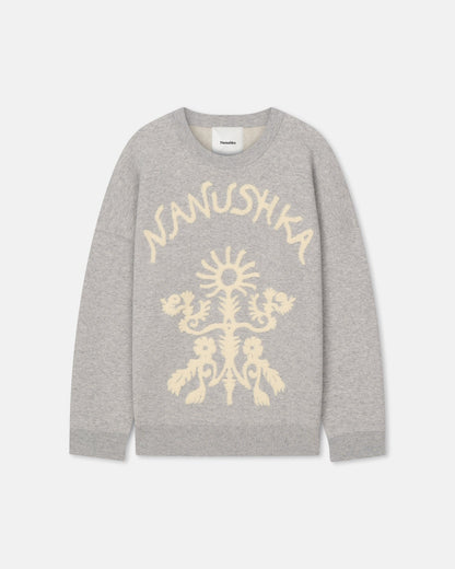 Oswin Merino sweater - Light Grey/Creme Papercut | Nanushka