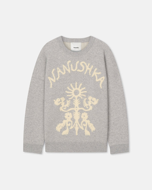 Oswin Merino sweater - Light Grey/Creme Papercut | Nanushka