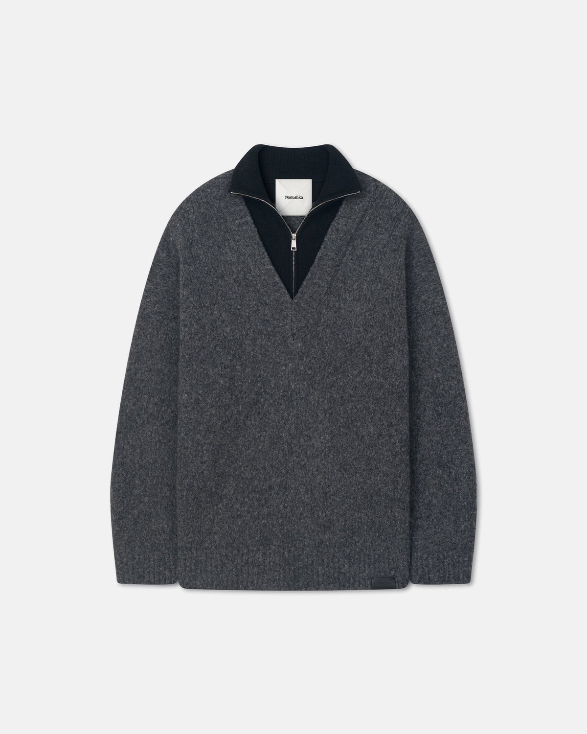 Kylen Brushed merino sweater - Charcoal/Black | Nanushka