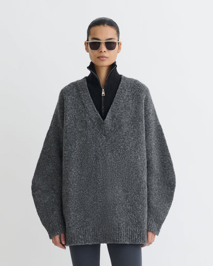 Kylen Brushed merino sweater - Charcoal/Black | Nanushka
