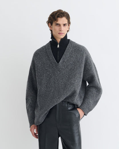 Kylen Brushed merino sweater - Charcoal/Black | Nanushka