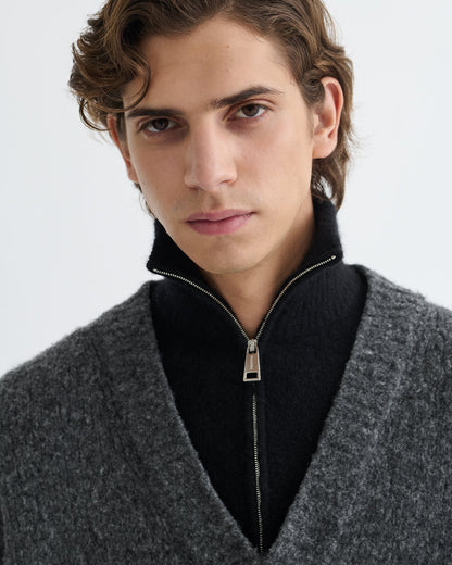 Kylen Brushed merino sweater - Charcoal/Black | Nanushka