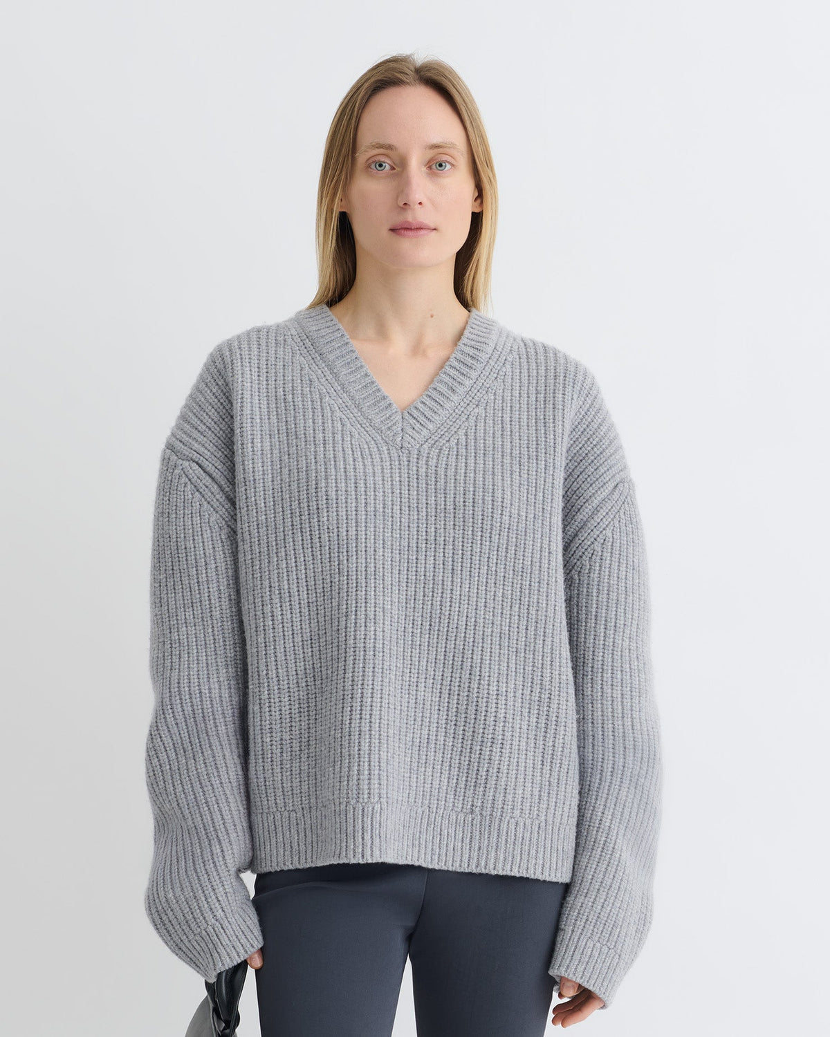 Morcar Merino and cashmere sweater - Light Grey | Nanushka