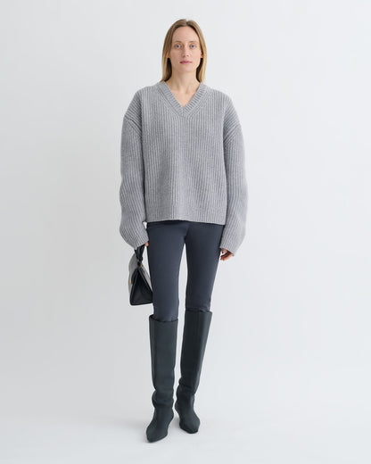 Morcar Merino and cashmere sweater - Light Grey | Nanushka