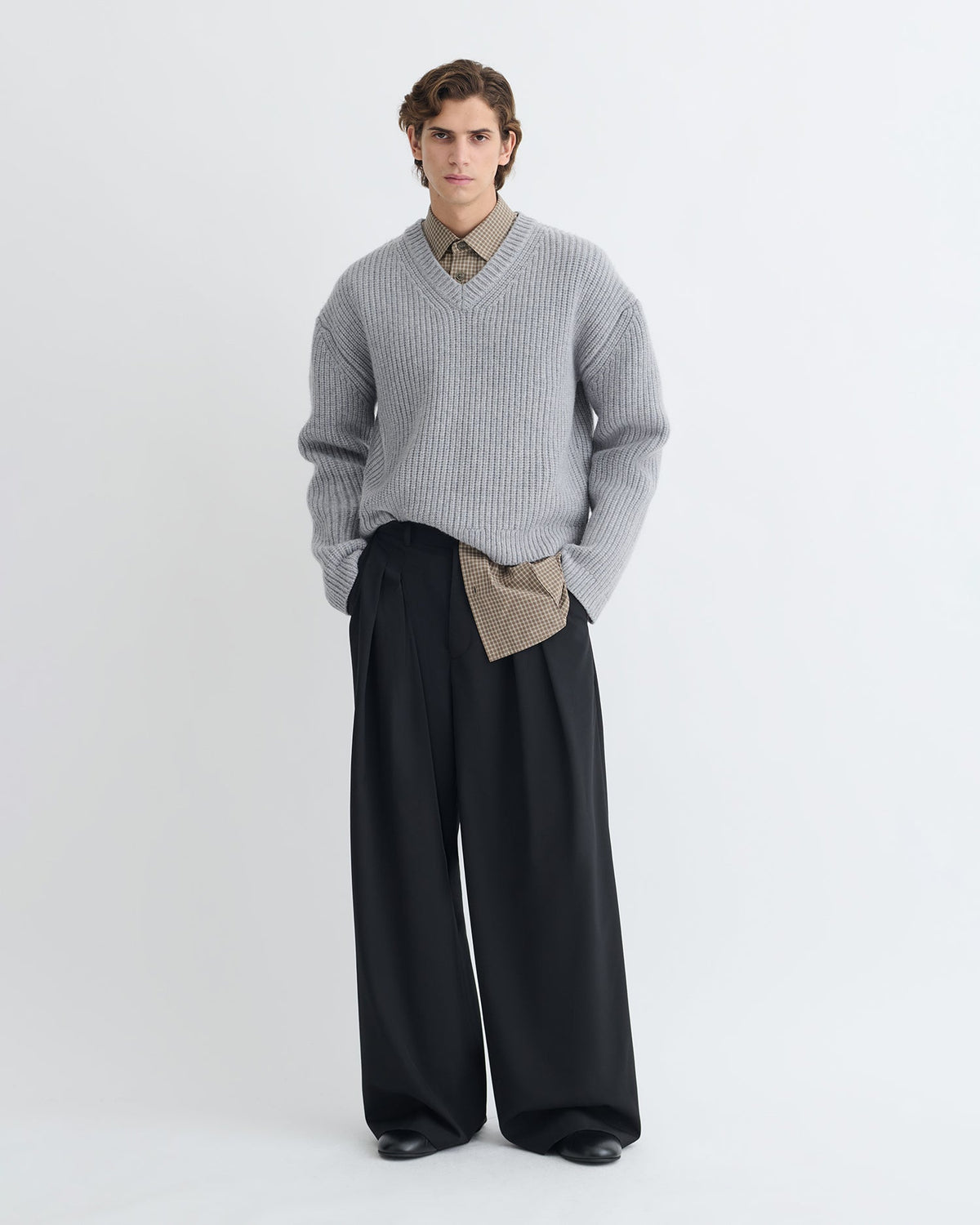 Morcar Merino and cashmere sweater - Light Grey | Nanushka