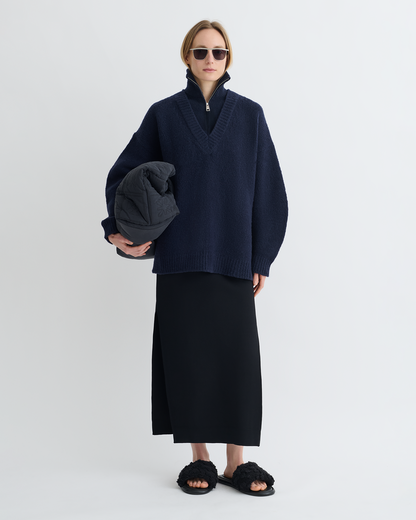 Kylen Brushed merino sweater - Navy | Nanushka