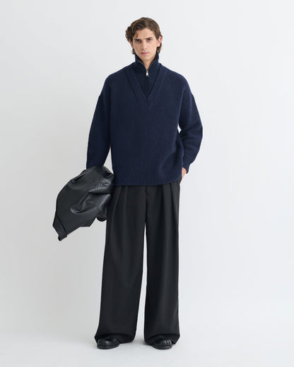 Kylen Brushed merino sweater - Navy | Nanushka