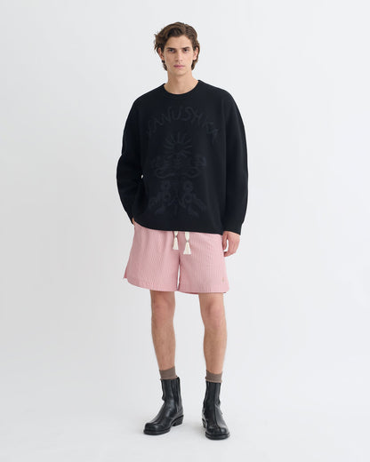 Oswin Merino sweater - Black/Off Black Papercut | Nanushka