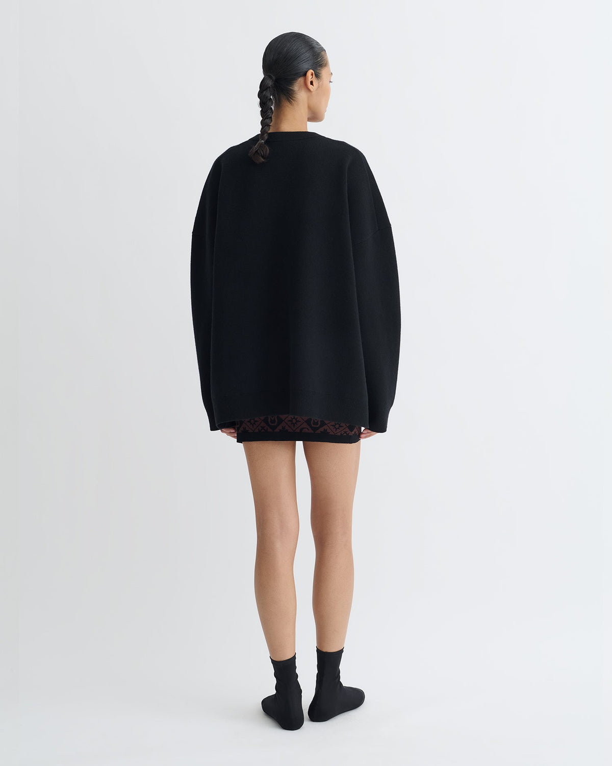 Oswin Merino sweater - Black/Off Black Papercut | Nanushka