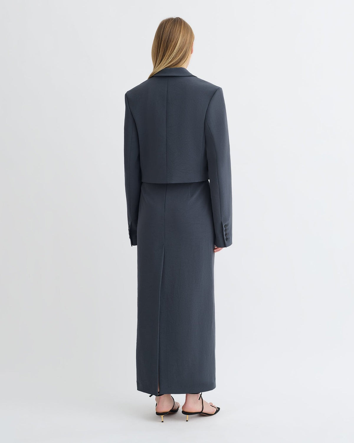 Nya Paper Jersey Midi Skirt - Dusty Blue | Nanushka