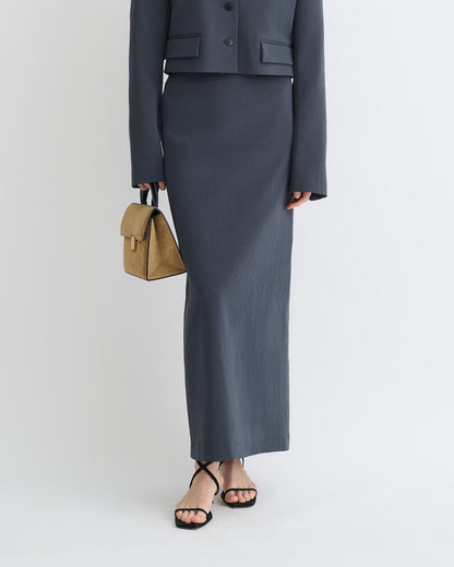 Nya Paper Jersey Midi Skirt - Dusty Blue | Nanushka