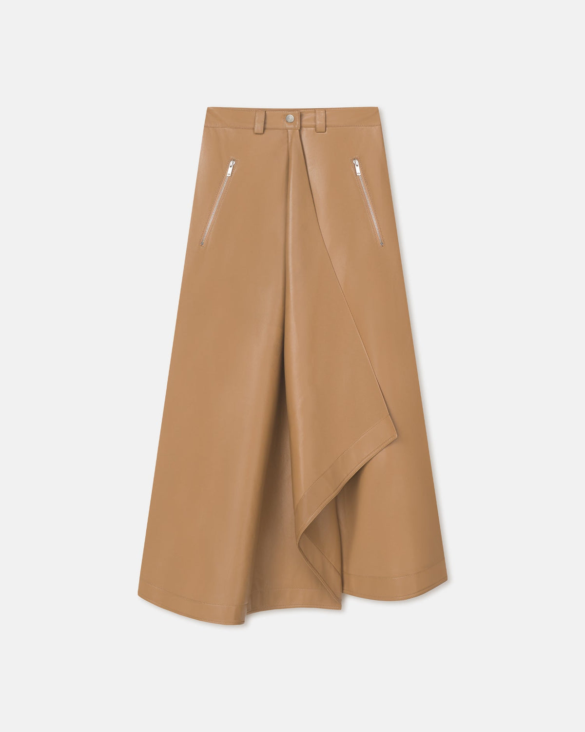 Neith Draped Okobor™ Alt-Leather Skirt - Oak | Nanushka