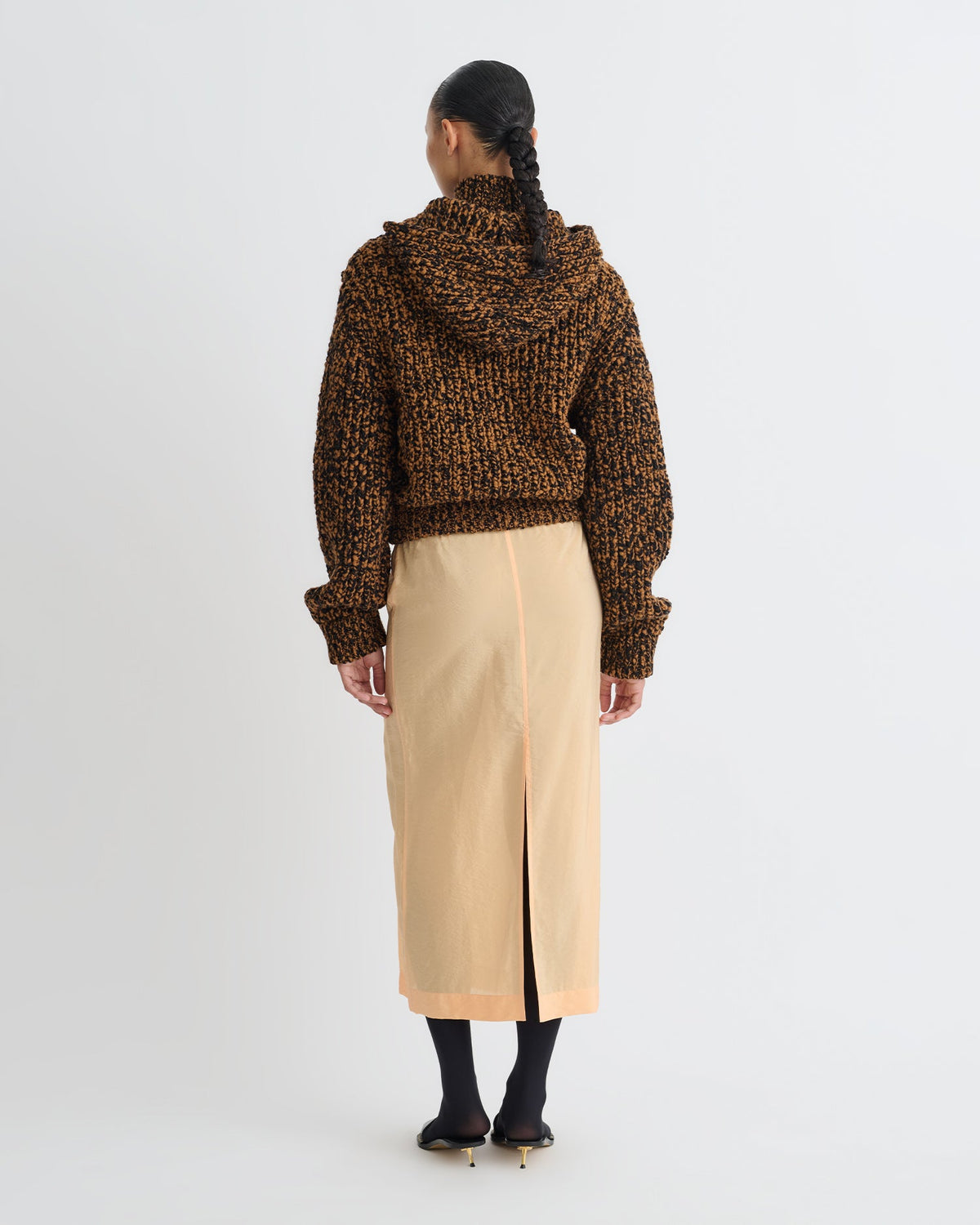 Ciar Crepe Organza Mid-Length Skirt - Apricot | Nanushka