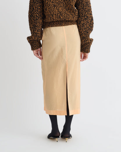 Ciar Crepe Organza Mid-Length Skirt - Apricot | Nanushka