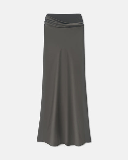Letto Mesh Jersey and Slip Satin Skirt - Dark Green/Anthracite | Nanushka