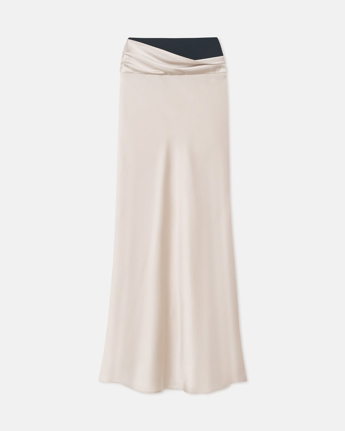 Letto Mesh Jersey and Slip Satin Skirt - Creme/Black | Nanushka