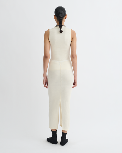 Rafa Wool Jersey Midi Skirt - Creme | Nanushka