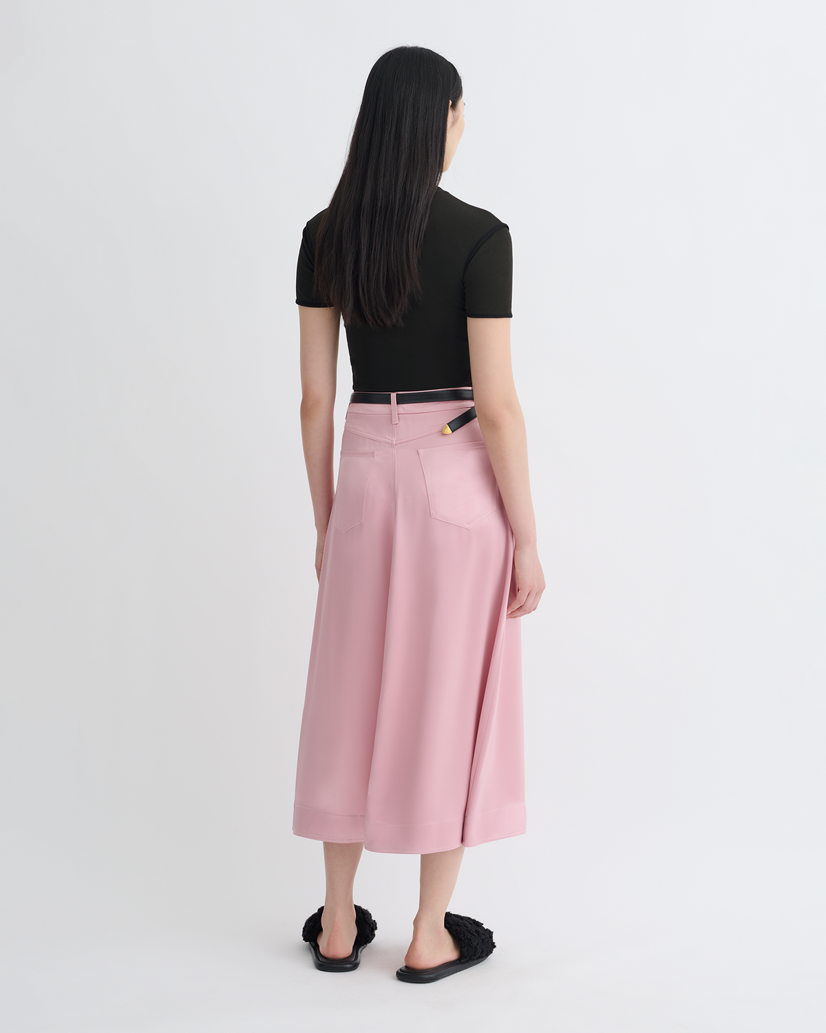 Cintia Slip Satin Midi Skirt - Pink | Nanushka