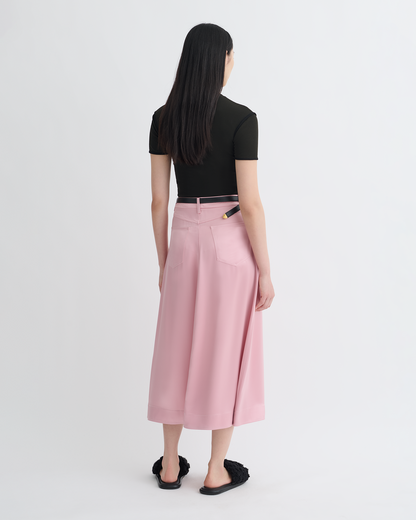 Cintia Slip Satin Midi Skirt - Pink | Nanushka