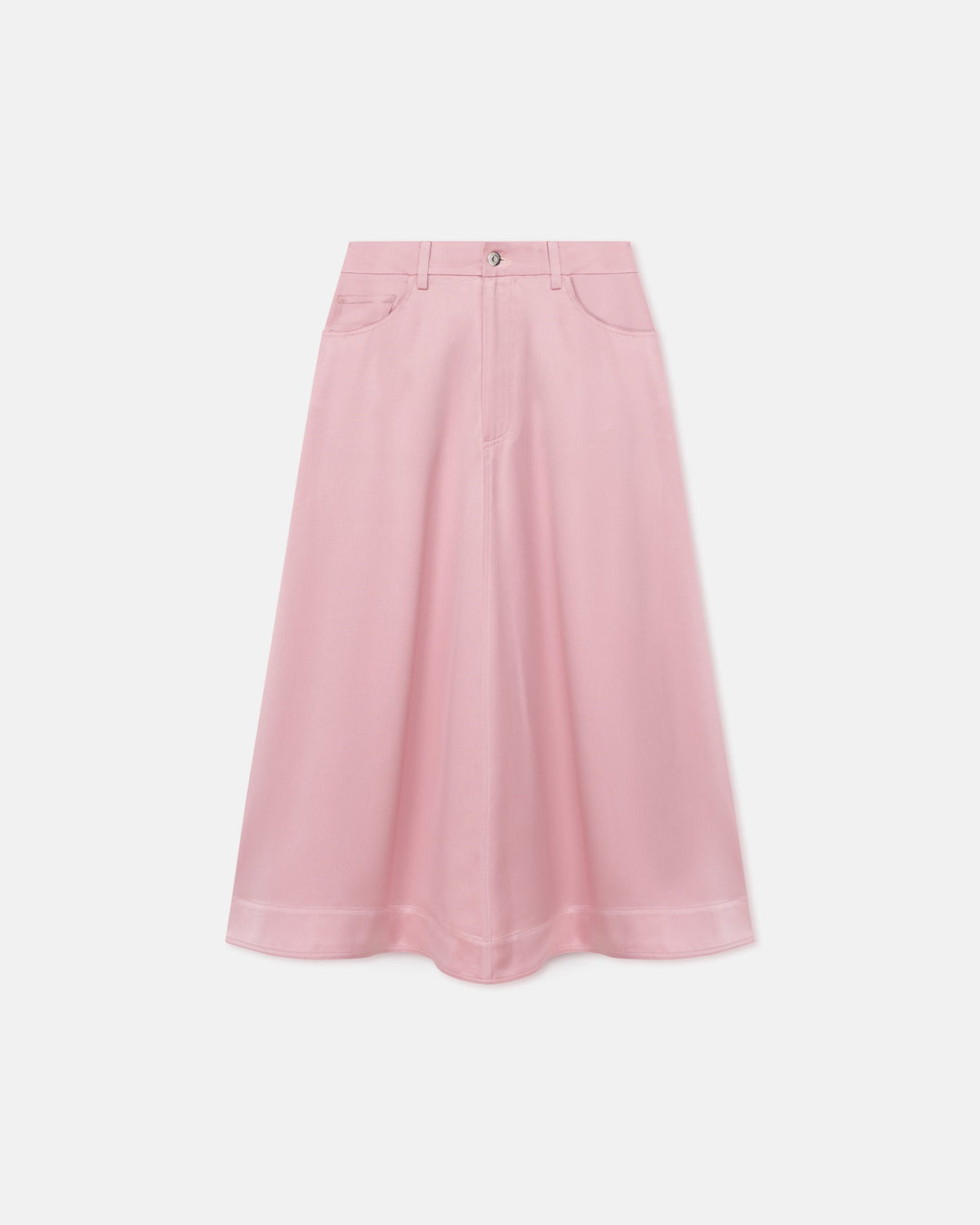 Cintia Slip Satin Midi Skirt - Pink | Nanushka