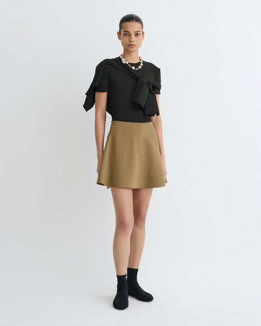Tenna Tailored A-Line Mini Skirt - Brown | Nanushka