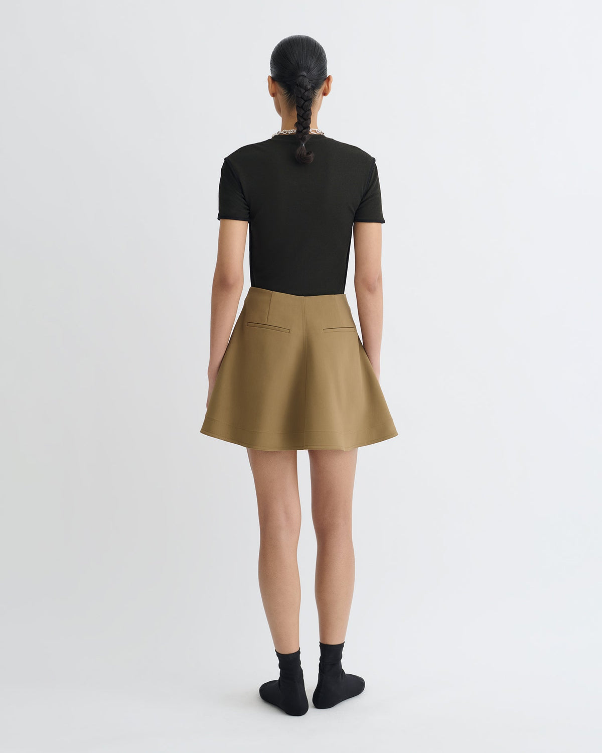 Tenna Tailored A-Line Mini Skirt - Brown | Nanushka