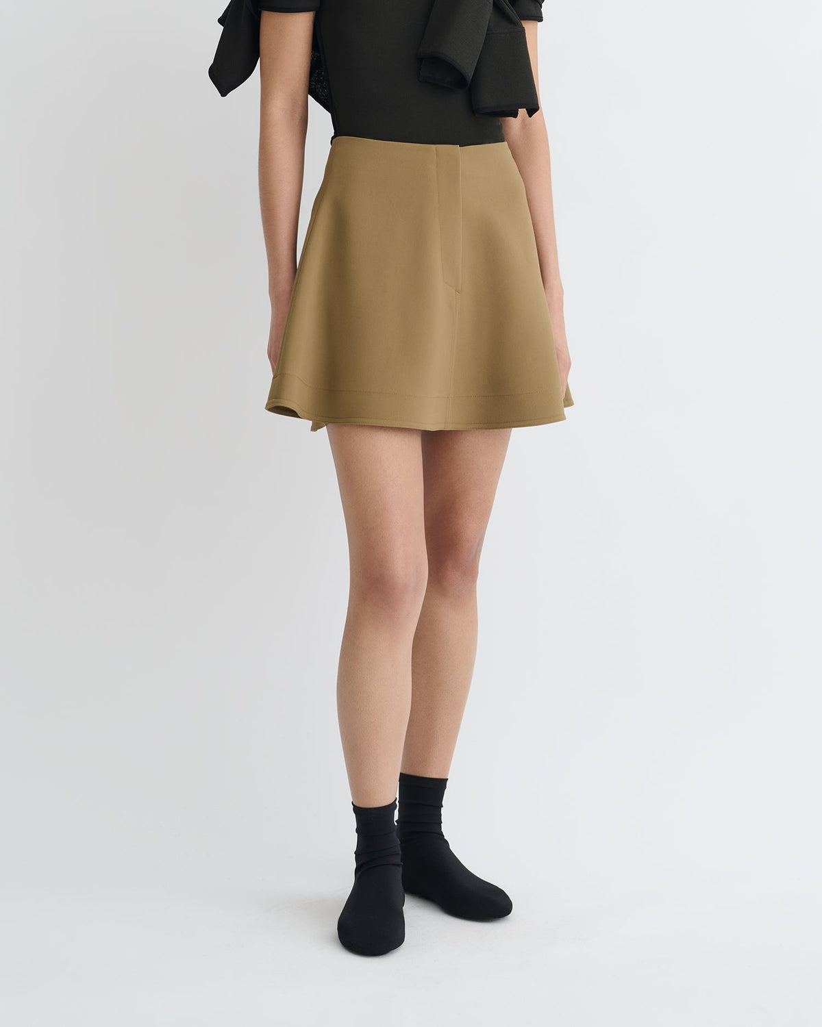 Tenna Tailored A-Line Mini Skirt - Brown | Nanushka